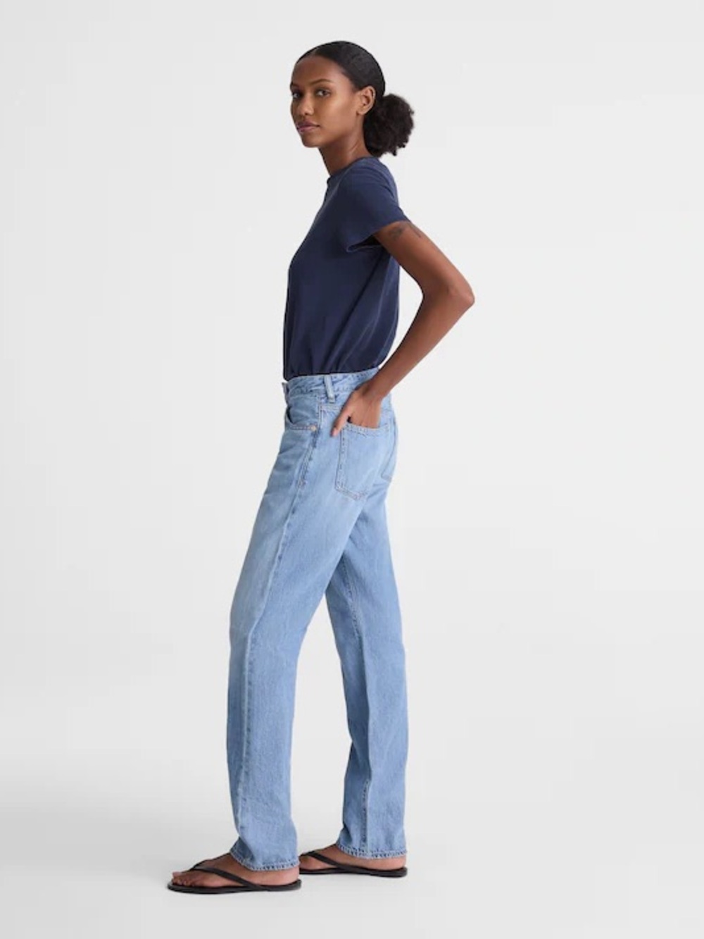 Madewell The Dean Easy Straight Jean in Airy Denim Faded Horizon Wash Size 29 - Picture 3 of 13